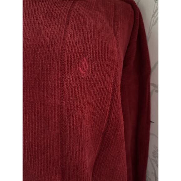 Vintage Nautica Cable Knit Sweater Womens/ Men’s Sz Large Red Cotton Warm - Picture 2 of 5